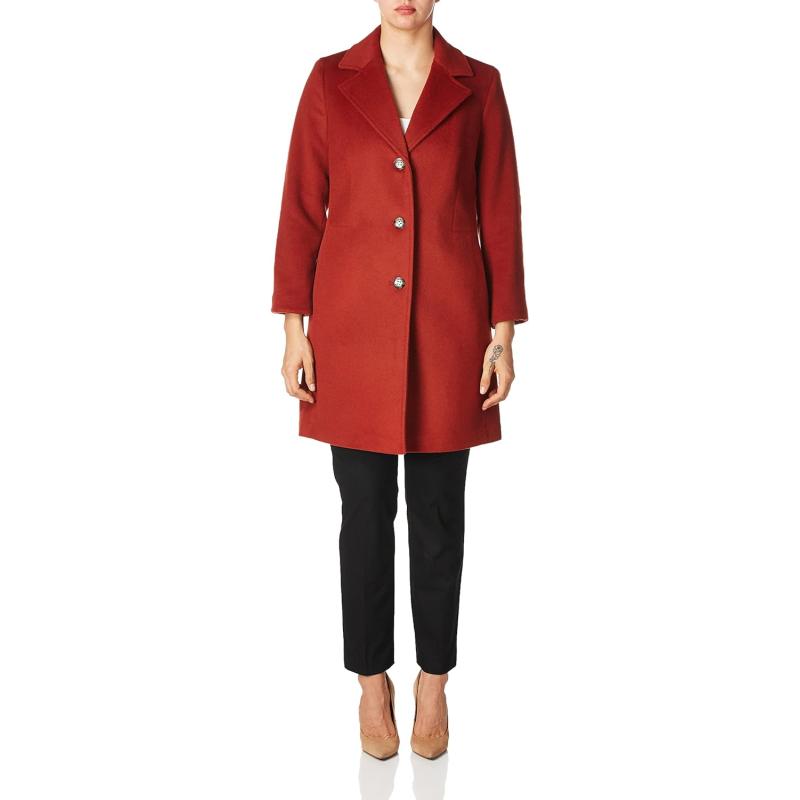 Calvin Klein Womens Classic Cashmere Wool Blend Coatchili Pepper The Outerwear Shop 2844