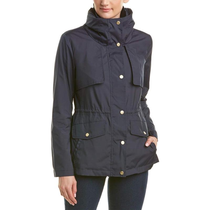 Cole Haan Women’s Short Packable Rain Jacket(Indigo) - The Outerwear Shop