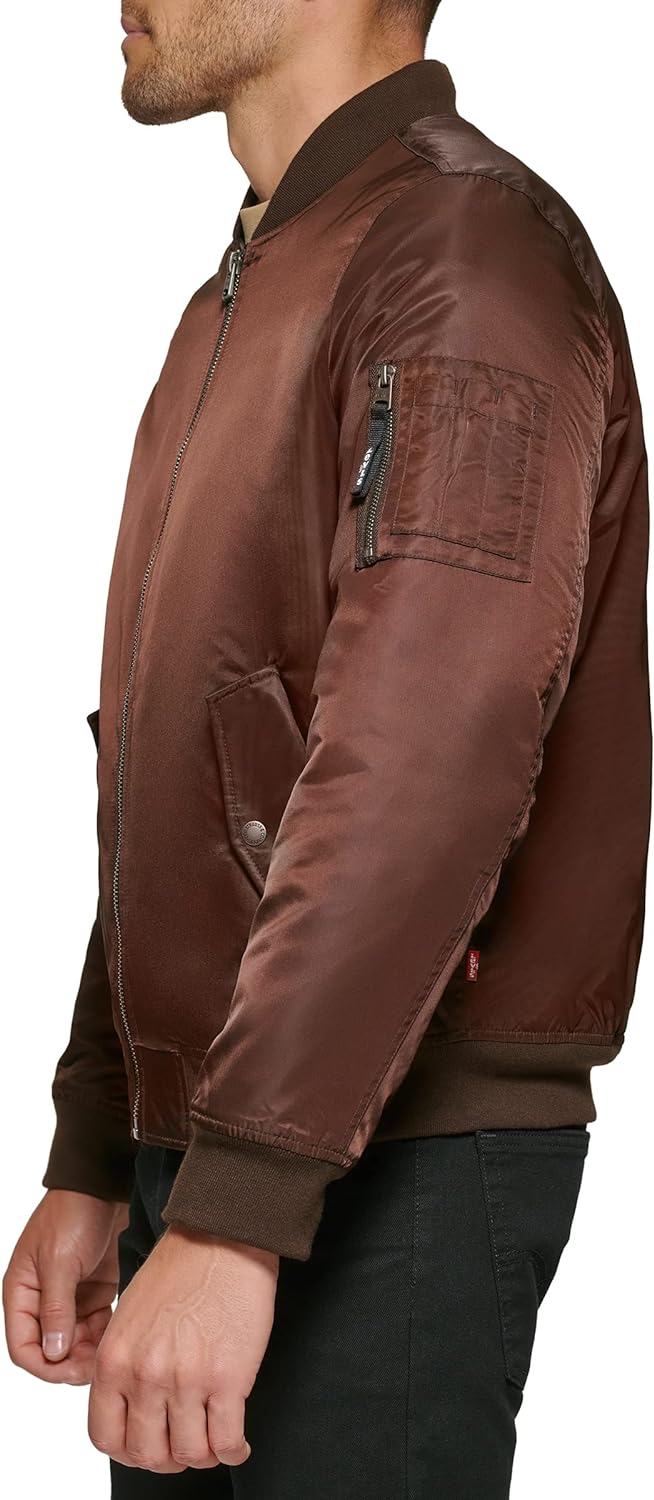 Levi’s Men’s Ma-1 Flight Jacket(Dark Brown) - The Outerwear Shop