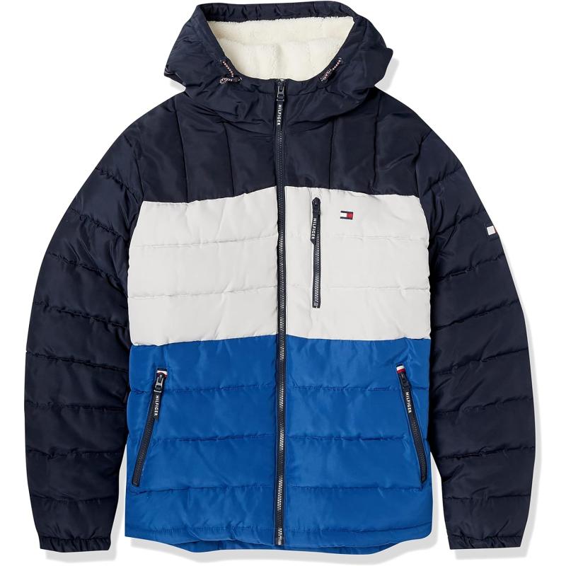 Tommy Hilfiger Men’s Midweight Sherpa Lined Hooded Water Resistant ...