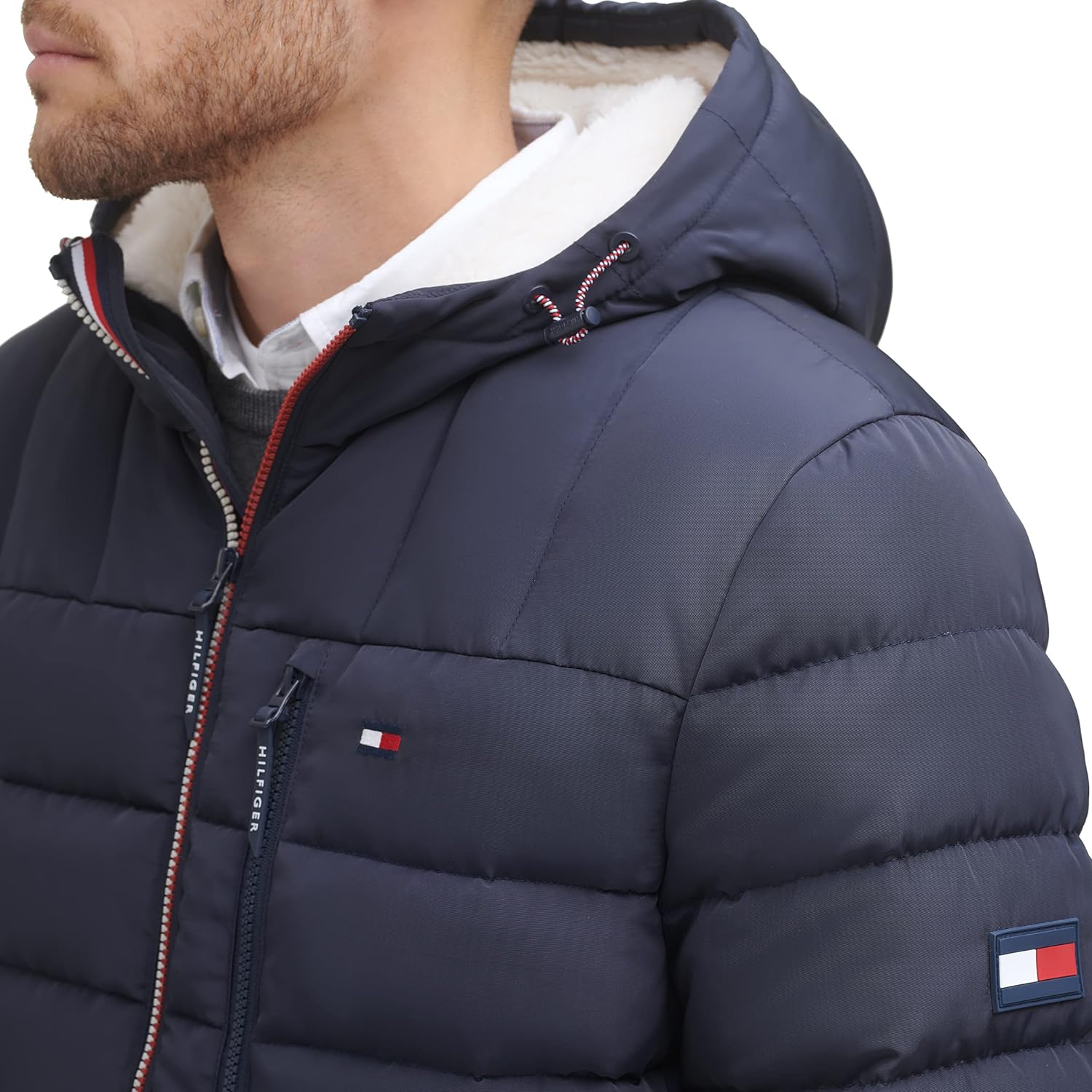 Tommy Hilfiger Men’s Midweight Sherpa Lined Hooded Water Resistant ...