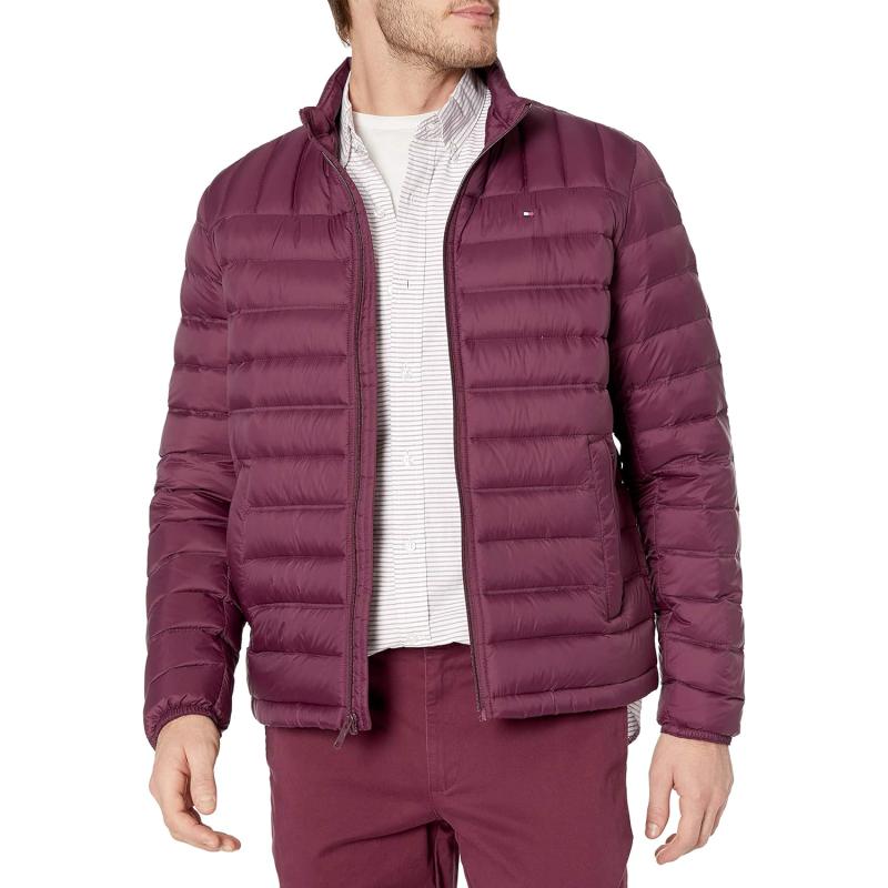 Tommy Hilfiger Mens Packable Down Puffer Jacketbig And Tall Merlot The Outerwear Shop