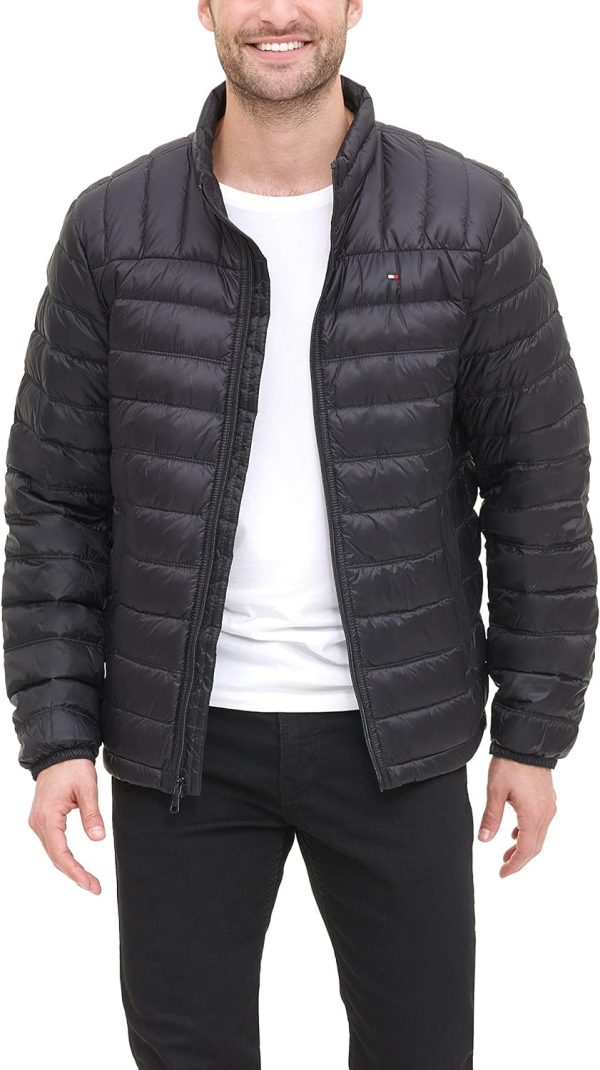 Tommy Hilfiger Mens Packable Down Puffer Jacketstandard Black The Outerwear Shop