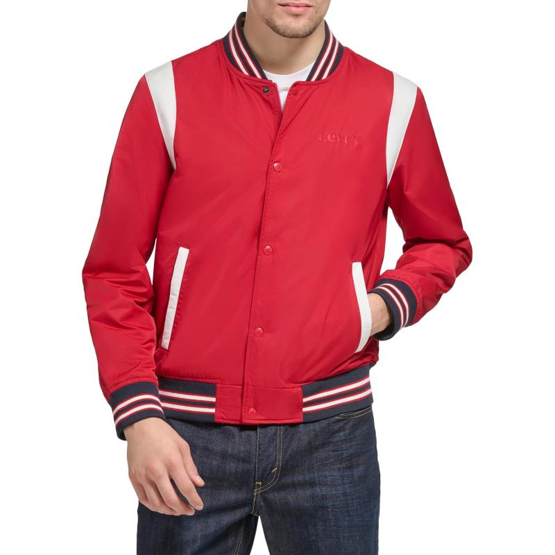 Levi’s Men’s Colorblock Varsity Bomber Jacket(Red Racer Stripe) - The ...